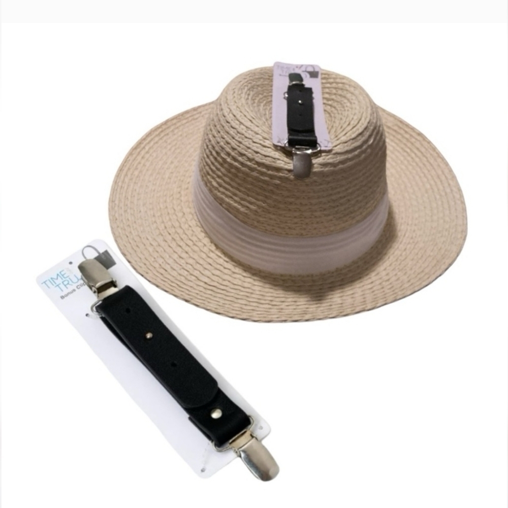 Time and Tru Beige Sun Hat with Black Strap